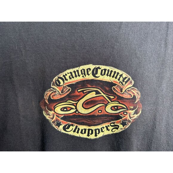 Orange County Choppers Brown Motorcycle Graphic T-Shirt Double Sided Sz M - Picture 3 of 9